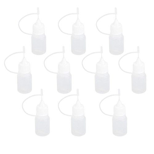 10pcs 5ml Needle Tip Empty Plastic Squeezable Dropper Bottles Liquid Storage (Clear)