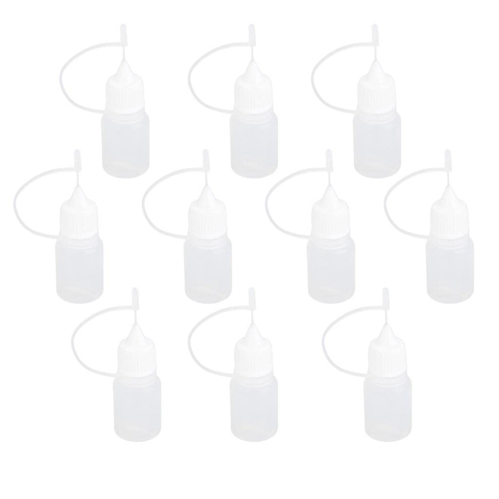 10pcs 5ml Needle Tip Empty Plastic Squeezable Dropper Bottles Liquid Storage (Clear)
