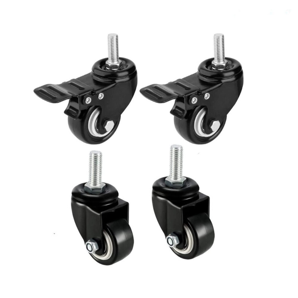 1Pcs Swivel Caster Wheels With Threaded Stem And Brake For Trolley Furniture, M8/M10 (1.5 Inch Screw Wheel) 9426802140477
