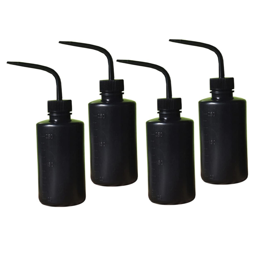 4pcs Squeeze Rinse Bottle for Eyelash Extensions Salad Jam Storage Black