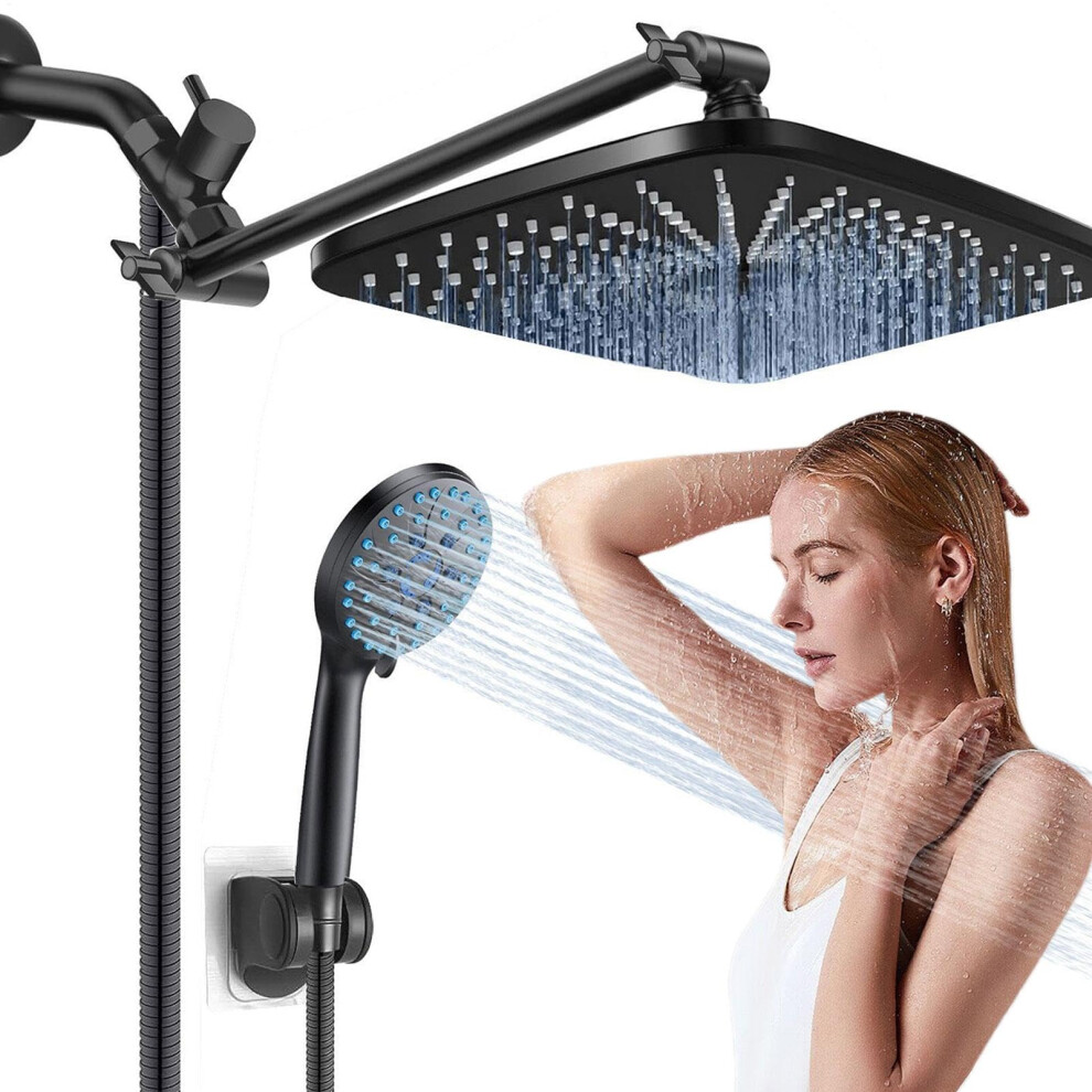 Pressure Shower Head, 5 Mode, Smart Adjustment Rod, Black 9189345773594