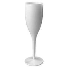 Belgravia Black or White Plastic Reuseable Champagne Flutes Pack 6's (White) White 12