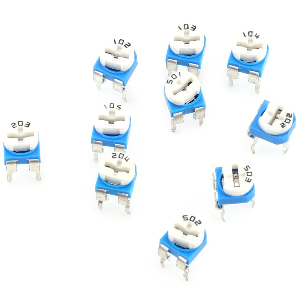 Adjustable Variable Resistor Assortment, 100Pcs 10 Values 500 Ohm1m Ohm 9412369693235