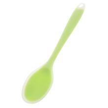 Silicone Food Spoon Small Soft Training Utensil for Newborns and Multipurpose Mini Spoon in Translucent Green