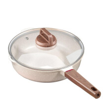 Flat Bottom NonStick Pan Household Steak Frying Pan Omelette God Pancake Frying 49.8*16CM Beige