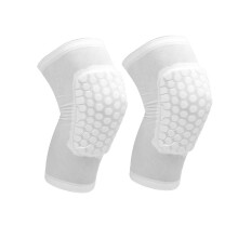 Knee Brace 1 Pair Basketball Knee Pads Protector Compression Sleeves Honeycomb Foam Brace Kneepad Fitness Gear Volleyball Support (White, XXLarge)