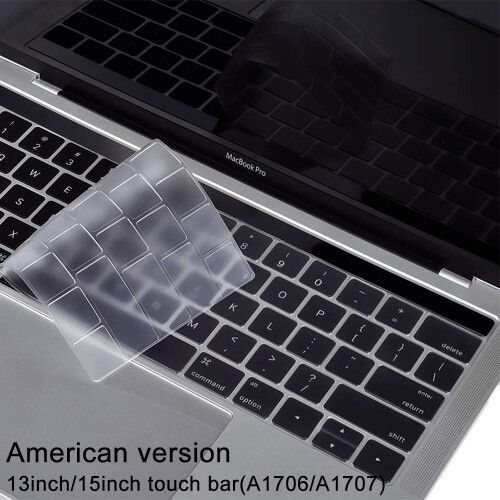 Capa de teclado ultrafina, compatível com MacBook Pro de 13/15 polegadas, proteção para Touch Bar, resistente à água e poeira, feita de TPU para
