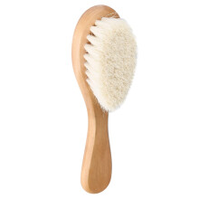 Soft Goat Hair Baby Infant Head Massage Grooming Comb with Wooden Handle