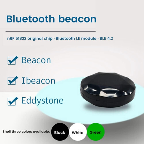 1Pcs NRF51822 Bluetooth Beacon Tag Eddystone Ibeacon Ble4.2 Module Locator Beacon, White 2