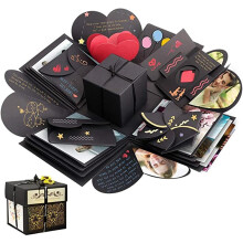 Cutie cadou surpriză, album personalizabil pentru amintiri personalizate, kit de felicitări cu inimă pentru Crăciun, zile de naștere,
