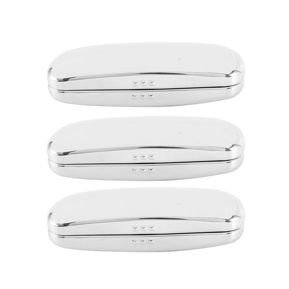 Light 3X Glasses Case, Aluminum Hard Shell Eyeglasses Case Striped Spectacles Box