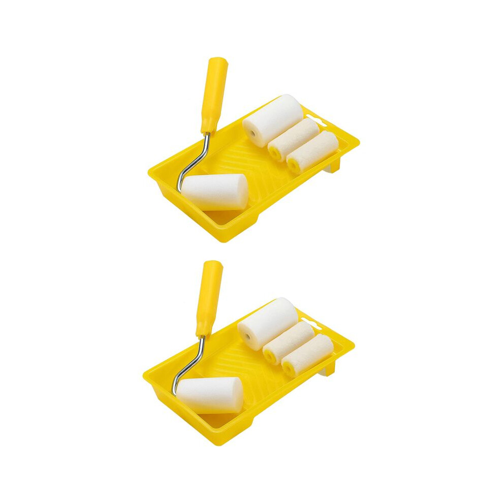 12Pcs Mini Foam Paint Roller Painting Decorating Kit 2 Inch Small Paint Roller Tray Set For Wall Painting Repair Brush 4711734656765