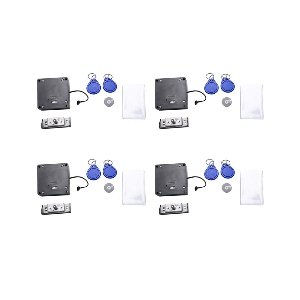 4X Smart Electronic Rfid Cabinet Lock No Hole Easy Installation Furniture Locker Wardrobe Shoe Cabinet Drawer Door Lock 4712880218036