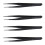 4X Black Metal Straight Sharp Tip Tweezer 1