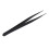 4X Black Metal Straight Sharp Tip Tweezer 4