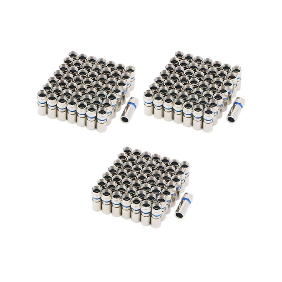 Compression Rg6 F Connector Coax Coaxial Adapter Plug For Satellite & Cable Tv (150 Pack) 4713039897003