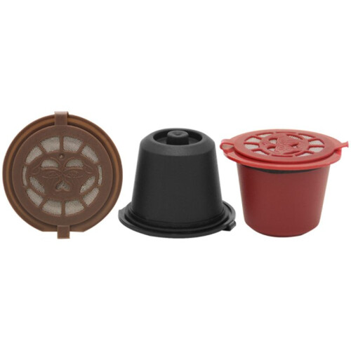 20 Pcs Reusable Refillable Coffee Capsule Filters for  with Spoon Brush Kitchen Accessories Coffee Filter Black 1