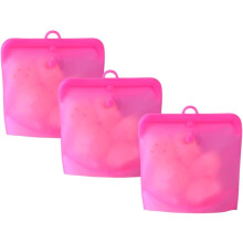 Sacos de silicone reutilizáveis e ecológicos para armazenamento de alimentos, ideais para guardar, congelar e cozinhar, reduzem o desperdício de