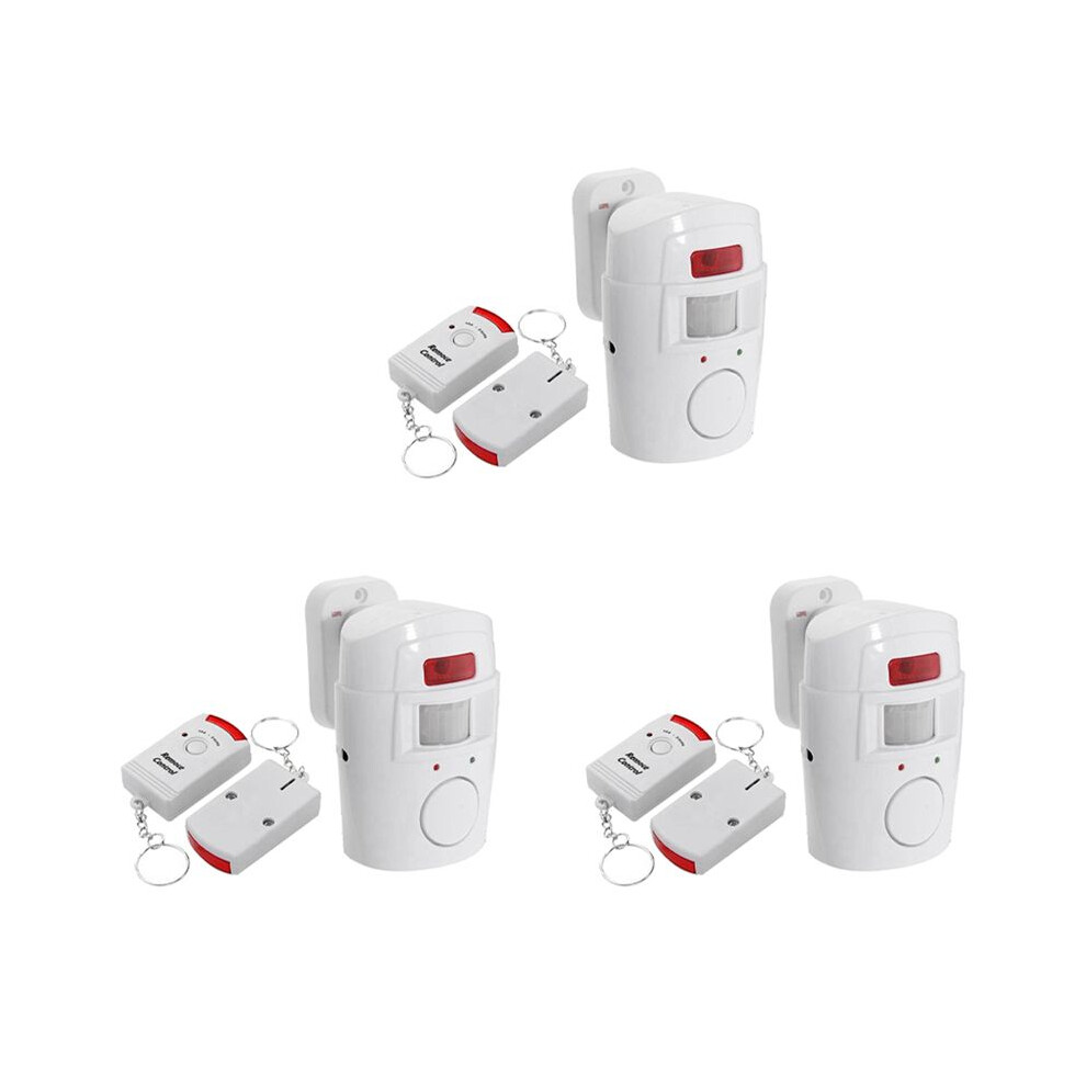 3X Infrared Motion Sensor Alarm - Burglar Alarm With 2 Remote Controls, Suitable For Home/Garages/Shops 4714144854332
