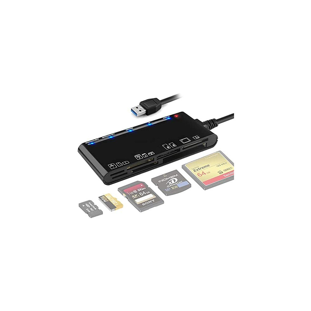 Compact 7-In-1 Usb C & Usb 3.0 Multi Sd Card Reader, Supports Simultaneous Read And Write On Five Cards Via High Speed Data Transfer 9177303803582