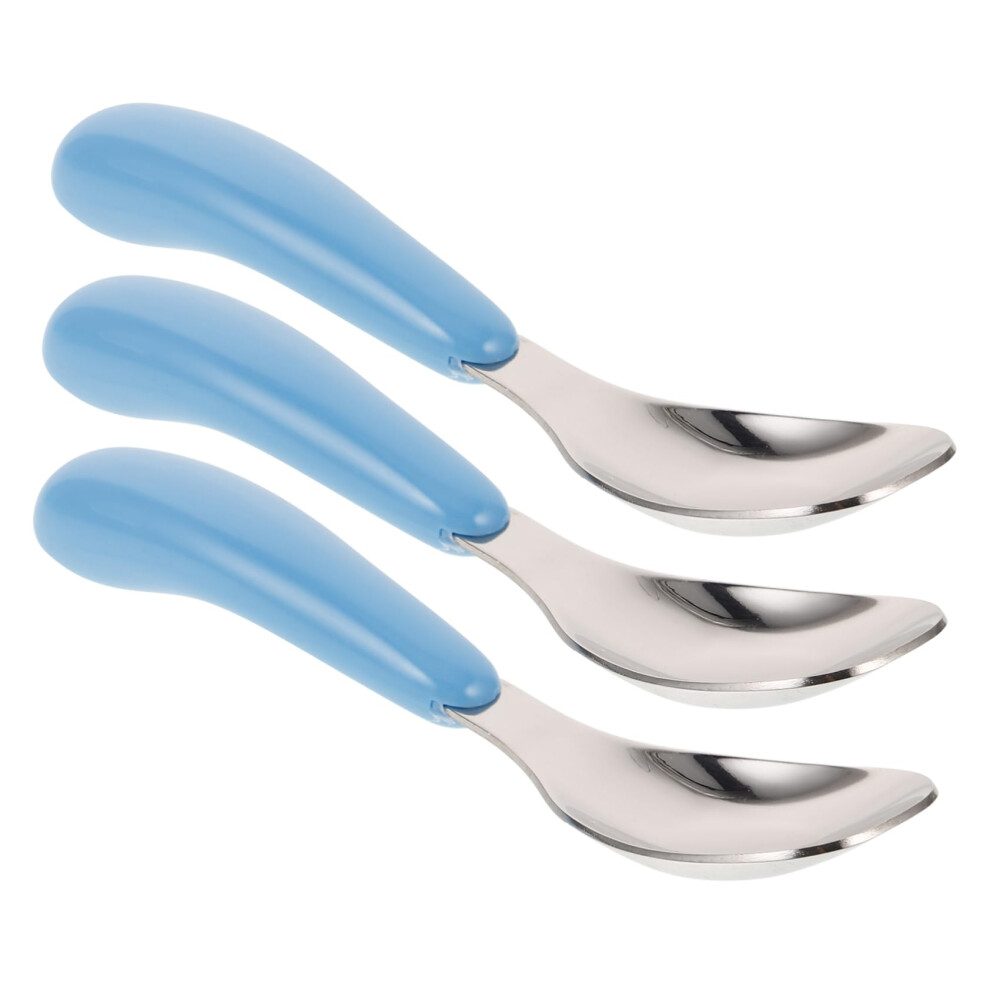 3pcs Stainless Steel Feeding Spoons with Ergonomic Handles for Easy Grip Durable Utensils for Mealtime and Weaning Safe and Convenient for Daily Use