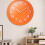 Artistic Floating Numerals Wall Clock Easy Reading-Orange 6