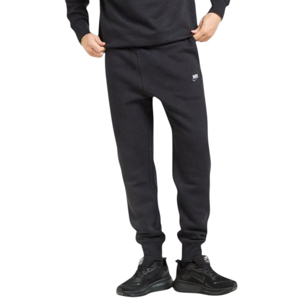 Nike (, S) Mens Jogger Club Swoosh Sportswear Fleece Joggers Casual Regular Cotton Black