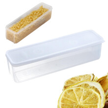 Clear Rectangular Pasta Container with Lid, Stackable Noodle Holder Light Blue