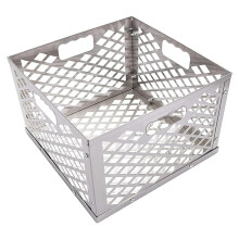 Charcoal Baskets 1pcs Silver Stainless Steel Offset Smoker Charcoal Firebox Basket Silver Charcoal Basket