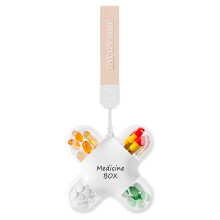 Travel Friendly Pills Organizers Clear 4 Grids Storage Case For
