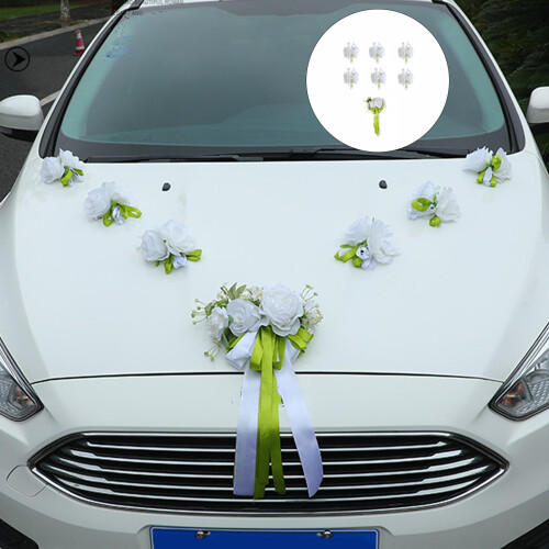 Ensemble de décorations de voiture de mariage à fleurs 1