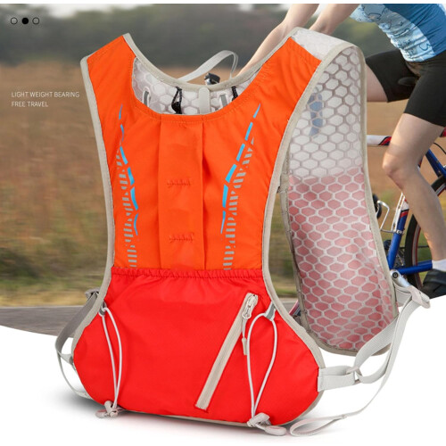 Running Backpack  Reflective Cycling Backpack  Lightweight Hydration for Outdoor Travel Orange A 1