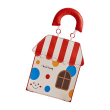 Bright Cartoon Style Leather Tissue Box Cover Wall-red house