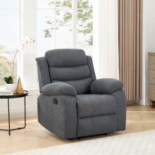 (1 seater, Grey) BOSTON 1 SEATER MANUAL FABRIC RECLINER CHAIR