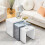 (WHITE+GREY+WHITE) Nested Coffee Table Set of 3, Stackable Side Tables 1