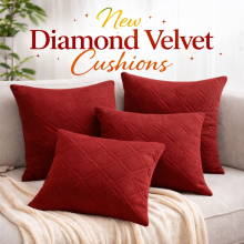 (pack of 1, BURGUNDY) Luxury Quilted Velvet Cushion Cover – Soft & Elegant Decorative Pillow Case