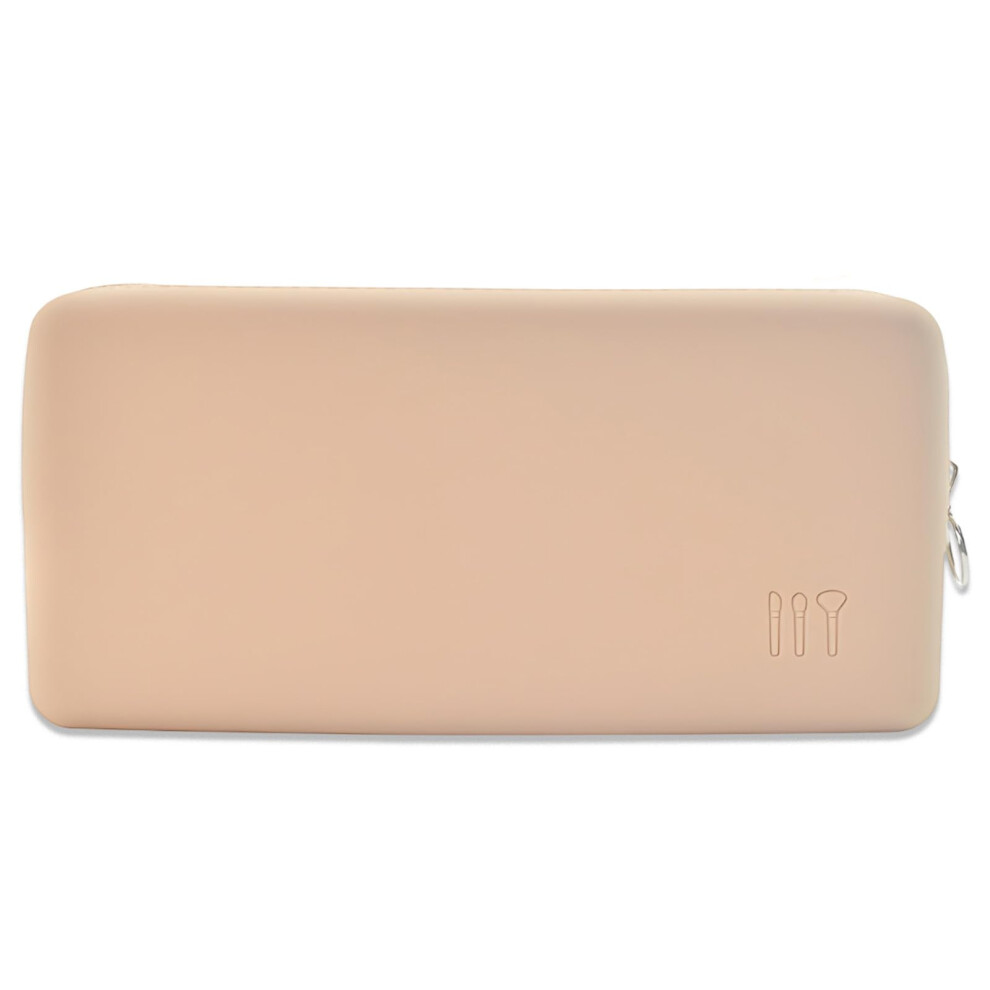 Khaki Silicone Bag Brush Bag Makeup Brush Organizer for Travel Makeup Brush Storage Large Makeup Bag Cosmetic Bag Organizer, khaki