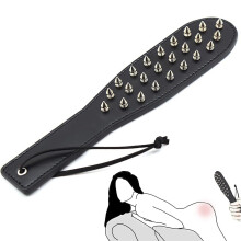 SM Spanking Paddle Studded Whip BDSM Bondage Leather Erotic Spanking Flogger Whip Adult Erotic Sex Toys for Men and Women