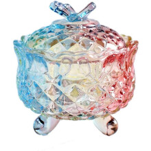 Prachtige decoratieve kristallen glazen snoepdoos, perfect cadeau, milieuvriendelijke keukenopbergdoos voor bruiloftsbuffetten en meer, luxe