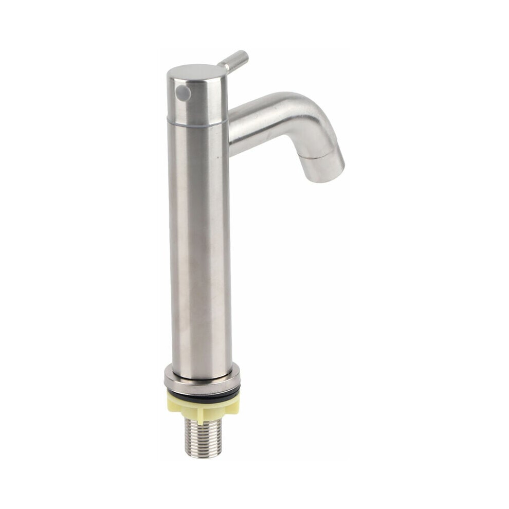 Single Cold Faucet For Kitchen, Stainless Steel Brushed Nickel Kitchen Sink Faucet With Bubbler Outlet For Indoor Use 9453559591849