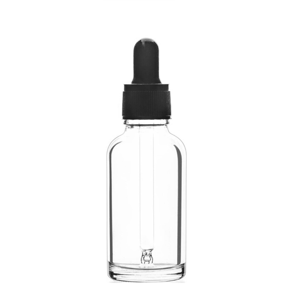 30ml Glass Dropper Bottles with Labels  Glass Eye Droppers  Pack of 16 (Clear)