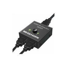 HDMI Switch with 4K High Resolution, Bidirectional Selector Box 2 In 1 Out or 1 In 2 Out Manual HDMI Switcher for TVs Projectors Monitors, Supports 3D