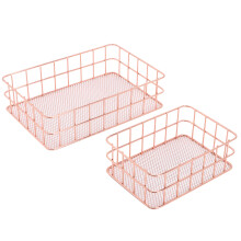 Everyday Use in Your Home Metal Basket, Farmhouse Decor Basket with Sturdy Iron and Reinforced Thicker Metallic Frame, Wire Mesh Organizer for Kitchen