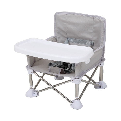 Living And Home Portable and Foldable Baby Highchair with Tray, Grey