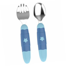 Stainless Steel Spoon and Fork Set Ergonomic Cartoon Tableware for Durable Training Utensils with Smooth Edges Comfortable Grip Easy to Cutlery