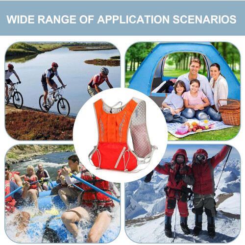 Running Backpack, Reflective Backpack, Waterproof Hydration Backpack with for Running, Camping, Cycling Orange A 2
