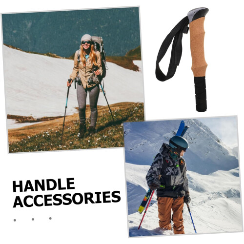 Soft Cork Trekking Pole Handle Replacement with Wrist Strap Non Slip Grip 1