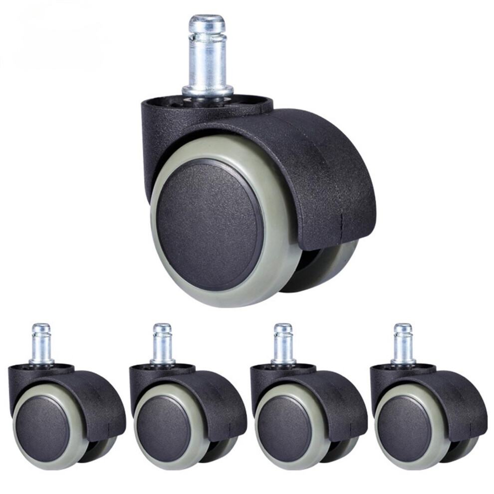 5Pcs 2 Inch 50Kg 360 Degree Silent Swivel Caster Furniture Replacement Wheels Roller Rubber (Clickin) 9365049649957