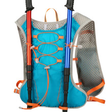Running hydration backpack with pockets, adjustable, reflective, for outdoor, running, camping, cycling, blue