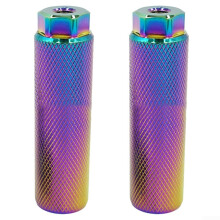 Bicycle Foot Pegs Aluminum Alloy Anti Slip Cylinder Footrest for 3/8 Inch Axle Mountain Track Bike(colorful 1PCS)